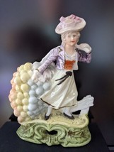 Antique Unger Schneider Cie German Glazed Porcelain Figural Grapes Vase ... - $60.00