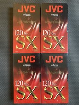 Lot of 4 JVC VHS Tapes T-120 SX Blank High Performance New &amp; Sealed - £15.87 GBP