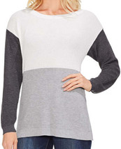 Vince Camuto Womens Colorblocked Sweater Color Antique White Size X-Large - £56.48 GBP