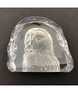 Clear Crystal Glass Cut Owl&#39;s Head Clear 3.75x3.75 inches - €42,09 EUR