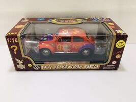 Road Legends 1967 Volkswagen Beetle Orange Flower Power 1:18  Diecast NI... - $38.43