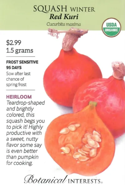 Squash Winter Pink Banana Heirloom Vegetable Seeds - Botanical Interests 12/24 F - $9.60