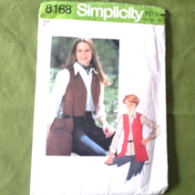 Simplicity Pattern 8168 Misses Size 16 Vest and Bag Cut Complete - $6.92