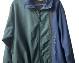 Perry Ellis American Mens XL Green Blue Windbreaker Jacket Full Zip - £18.20 GBP