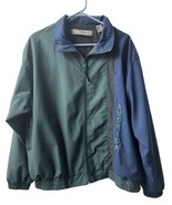 Perry Ellis American Mens XL Green Blue Windbreaker Jacket Full Zip - £18.19 GBP