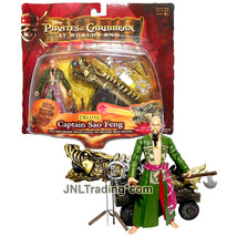 Year 2007 Pirates of the Caribbean 4&quot; Figure Deluxe CAPTAIN SAO FENG with Cannon - £23.59 GBP