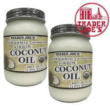 2 Packs Trader Joe&#39;s Organic Virgin  Coconut Oil  Cold Pressed Unrefined... - £19.26 GBP