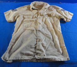 USAF AIR FORCE 1951 KOREAN WAR COTTON SAFARI JACKET MANS TAN TROPICAL 15... - $37.48