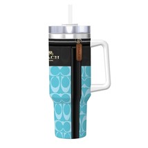 Blue Luxury 40oz Tumbler Purse with Handle,  Free Ship! - $761.26 MXN