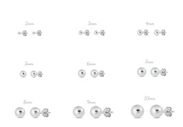 Sterling Silver Ball Stud Earrings: Simple 925 Silver - $3.99