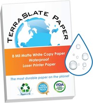 TerraSlate Paper 8 MIL 8.5&quot; x 14&quot; Waterproof Laser Printer/Copy Paper 100 Sheets - £155.86 GBP