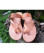 Women's Handmade Greek Leather Cross Toe Strap Sandals - $37.00 - $46.00