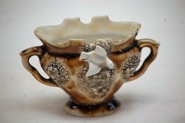 Old Vintage Mini Trophy Vase w White Dove Shadowbox Shelf Decor - £10.36 GBP