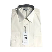 Valerio Men&#39;s Dress Shirt Ivory Convertible Cuff Modern Fit Sizes 15.5 -... - $24.99