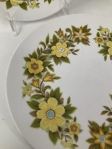 Noritake Acapulco Salad Plates 8 1/4&quot; Vintage MCM Yellow Floral EUC Set 2 - £14.78 GBP
