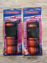 2 Pack Suitcase Belt Adjustable Luggage Strap to 6ft Rainbow NEW - £12.66 GBP