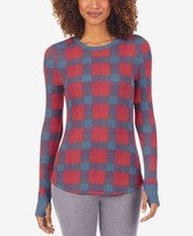 Cuddl Duds Womens Stretch Thermal Top Size Small Color Red Buffalo Check - £29.52 GBP