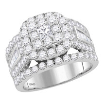 14kt White Gold Princess Diamond Solitaire Bridal Wedding Engagement Ring 3.00 - £3,037.55 GBP
