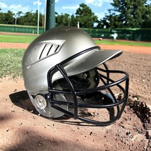 Gray Rawlings CFBH Coolflo Molded Batting Helmet 6 1/2 to 7 1/2 Face Gua... - $14.04