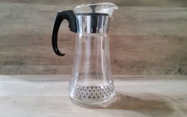 Vintage Pyrex Glass Carafe Pitcher 8 Cup Coffee Tea Pot Black Bee B53-7-4 1970s - £37.18 GBP