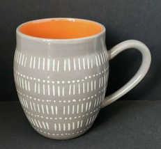 BAUM Tangier Gray &amp; Orange Boho 20 oz. Coffee Tea Mugs - $15.27