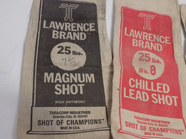 3 VTG CANVAS REMINGTON &amp; LAWRENCE 25lb Chilled Lead Shot Empty Ammo Bags... - $13.30
