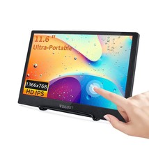 12Inch Portable Monitor Dual Usb Type-C Touchscreen Ips Display With 1366X768 Mi - £144.08 GBP