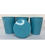 Vintage Stanhome Nesting Cups Set of 3 Turquoise with Lid SKU U48 - £11.91 GBP