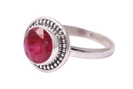 925 Sterling Silver Ring Natural Ruby Gemstone Festival Wedding Gift - £23.68 GBP