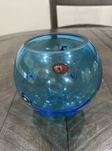 Colbalt Hand Blown Glass Vase Infused Millefiori Vase Bowl - $29.69