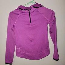 Womens Nike Pro Half Zip Pullover Purple With Hood Size Medium Petite - £19.35 GBP
