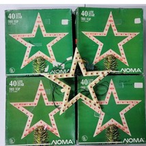 5x 70&#39;s VTG NOMA Christmas Tree Star Top 40 Light Clear With Box window ... - $37.05
