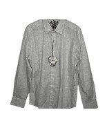 NWT ROBERT GRAHAM L men&#39;s shirt contrast cuffs designer white gray long ... - $2,191.59 MXN