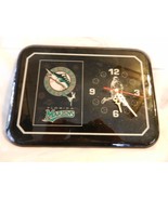 Florida Marlins Rectangular Varnished Baseball Wall Clock - £39.31 GBP