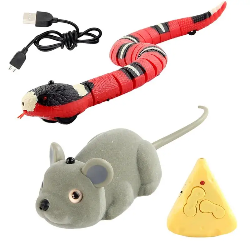 Automatic Cat Toys Interactive Smart Sensing Snake Tease Toys For Cats Funny USB - £11.49 GBP+