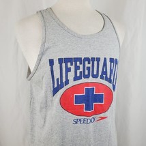 Vintage Lifeguard Shirt Tank Top Speedo Adult Large Gray Two Sided Cotto... - $16.99