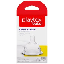 Playtex Baby NATURALATCH Silicone BPA Free 3M+ MEDIUM FLOW 2 Nipples, 2 ... - $9.49
