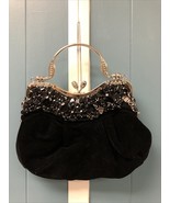 Prezzo Womens Chunky Stones Evening Bag Black Rhinestones Velvety *craft - $166.59 MXN