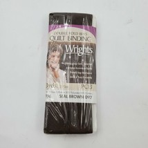 Wrights Double Fold Bias Tape Quilt Binding Seal - Brown 3 yd 7/8&quot; PC706 - 092  - £3.10 GBP
