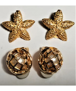 Vtg Statement Lot Carlisle Gold Tone Faux Pearl &amp; Starfish - £96.55 GBP