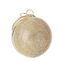 Silver Mini Round Ball Evening Bags For Women Fashion diamonds  Clutch Bag Ladie - £40.72 GBP