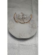 Ivory Bisque Ceramic Soap/Trinket Dish W/Cherub/Angel Vintage - $13.00