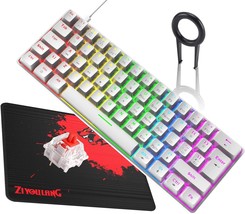 60 Percent True Mechanical Gaming Keyboard Ultra-Compact With 20 Rainbow Backlit - £29.11 GBP