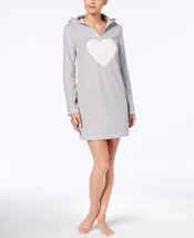 Jenni by Jennifer Moore Womens Hooded Fleece Sleepshirt, Small, Heart Ap... - £31.60 GBP