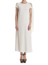 HELMUT LANG Femmes Robe Maxi Sleeve Tie Solide Ivoire Taille XS H02HW605 - £234.47 GBP
