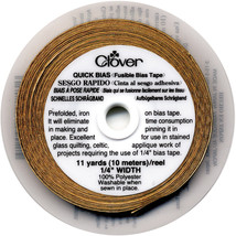 Clover Quick Bias Fusible Bias Tape .25"X11yd-Gold Lame' - £17.34 GBP