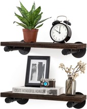 Mkono Floating Shelves Wall Mounted Industrial Shelves Rustic Wood Wall Shelf - £35.96 GBP