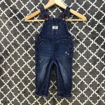 Osh Kosh Bgosh Denim Overalls Infant Sz 9-12 MOS Silver Stars - $19.79