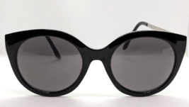 Diff Eyewear Emmy Retro Round Cat Eye Thick Acetate Sunglasses Black/Gray - £13.28 GBP