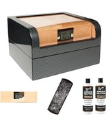 TUTUNES&amp;Wudytim Cigar Humidor, Handcrafted Top 270° Elegant Glossy Spani... - $123.70